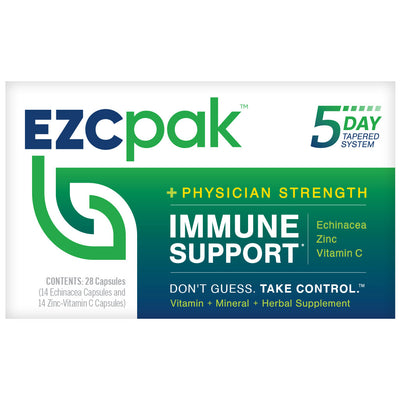 EZCpak 5 Day Immune Support System Echinacea Zinc Vitamin C front of packaging